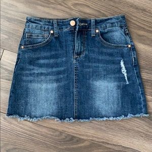 Distressed Denim Skirt